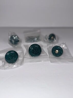 Set of 5 various Drawer Pulls - Blue/Green - New
